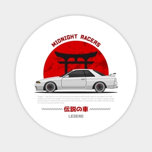 Midnight Racer White GTR R32 JDM Magnet